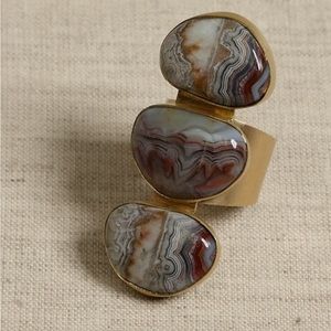 Banana Republic crazy lace triple agate ring